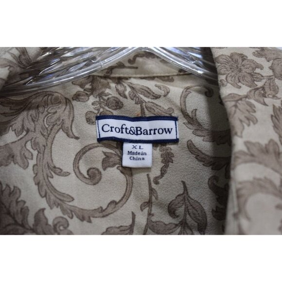 NWT Croft & Barrow Tapestry Beige and Tan Paisley Zip Front Ultra Soft Jacket XL - Picture 8 of 11